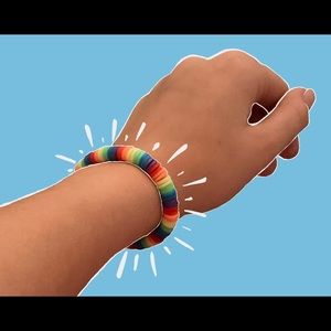 Rainbow Clay Bead Bracelet